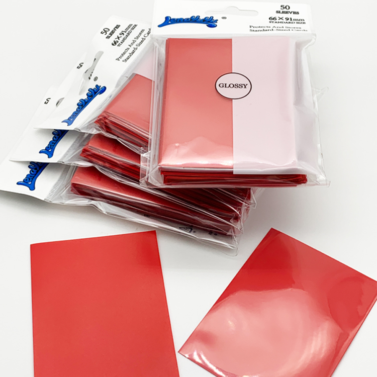 Lenayuyu 600pcs PROTECTOR Card Sleeves Red 66mm*91mm Glossy